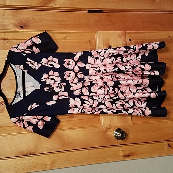 Donna Morgan Fit and Flare dress, pink and blue size 6 - Picture 2 of 5